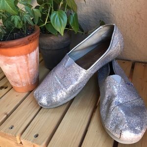 TOM'S Silver Glitter shoes